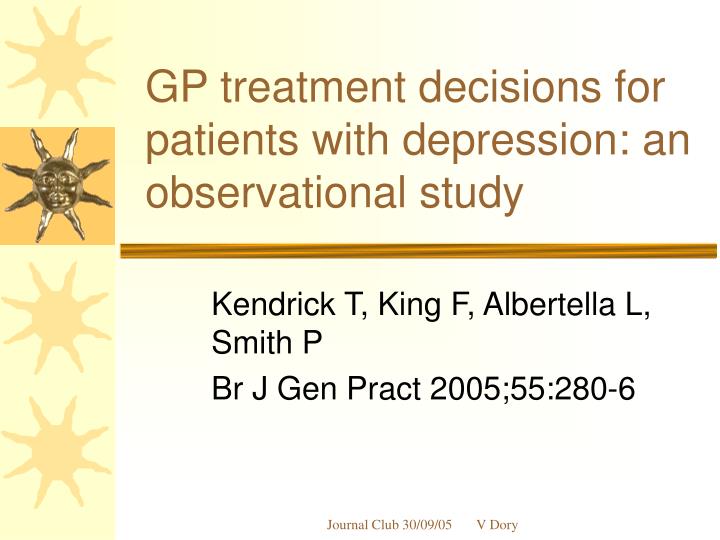 gp treatment decisions for patients with depression an observational study