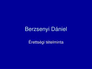 berzsenyi d niel