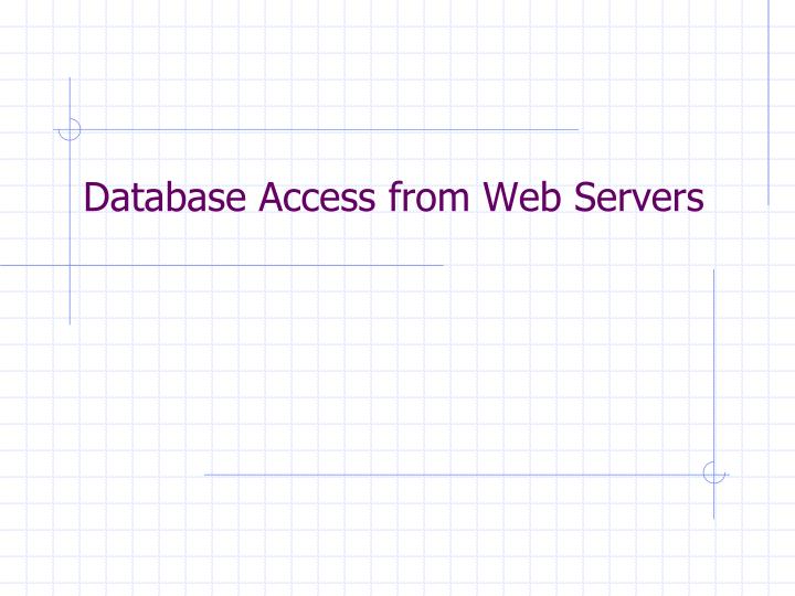 database access from web servers