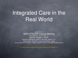 Integrated Care in the Real World