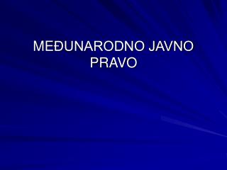 me unarodno javno pravo