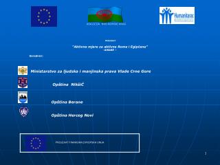 PROJEKAT “Aktivne mjere za aktivn e Rom e i Egipćan e ” -AMARE – Saradnici: