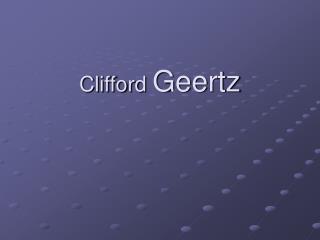clifford geertz