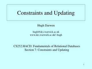 Constraints and Updating