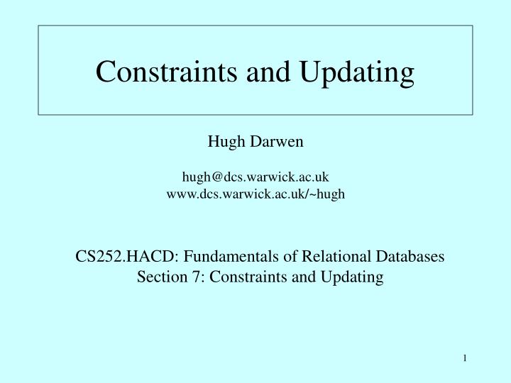 constraints and updating