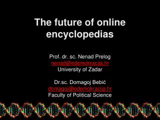 T he future of online encyclopedias