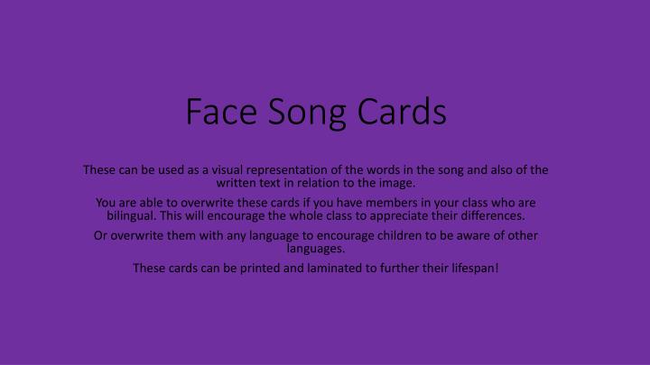 face song cards