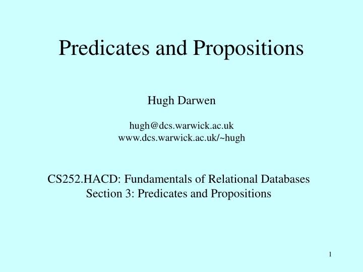 predicates and propositions