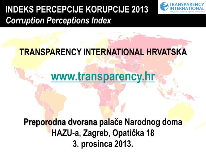 indeks percepcije korupcije 2013 corruption perceptions index