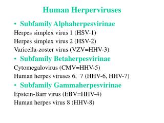 Human Herperviruses