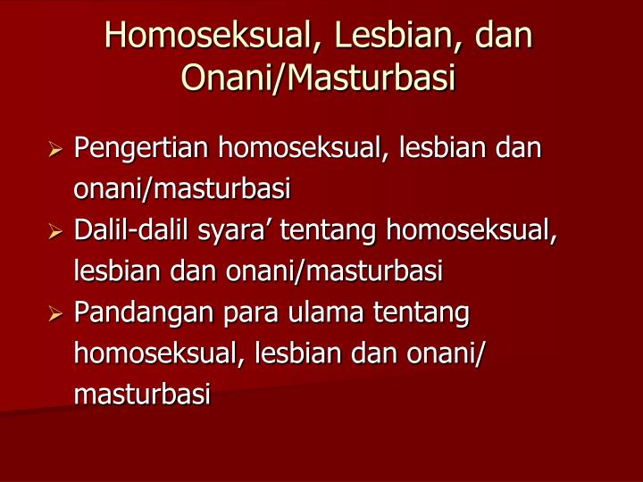 homoseksual lesbian dan onani masturbasi
