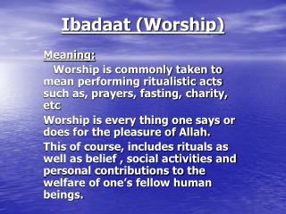 Ibadaat (Worship)