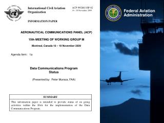 AERONAUTICAL COMMUNICATIONS PANEL (ACP) 15th MEETING OF WORKING GROUP M