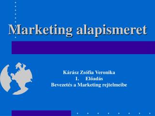 marketing alapismeret