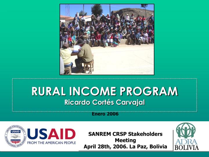 rural income program ricardo cort s carvajal