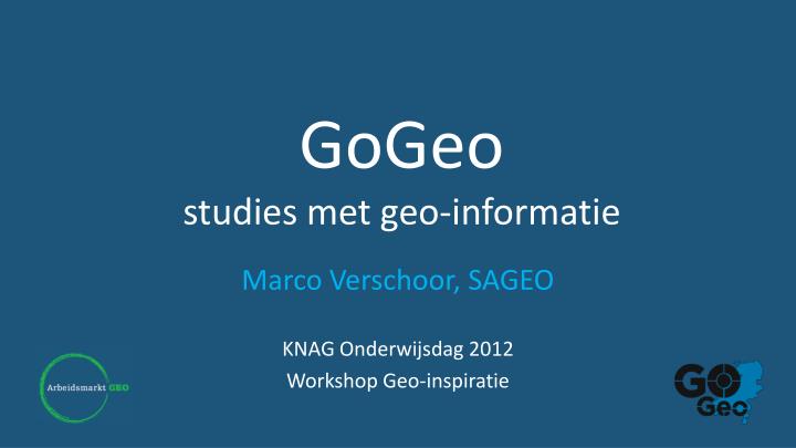 gogeo studies met geo informatie