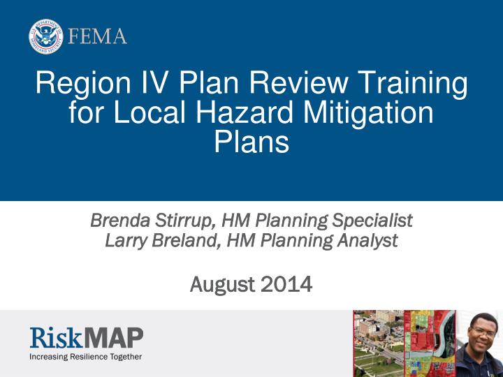region iv plan review training for local hazard mitigation plans