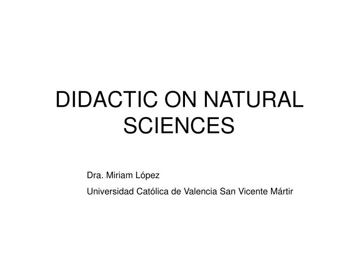 didactic on natural sciences