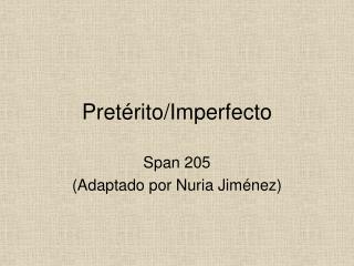 pret rito imperfecto