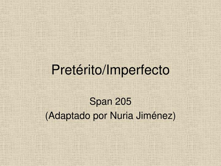 pret rito imperfecto