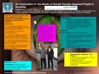 An Exploration of the Needs of Somali Visually Impaired People in Sheffield