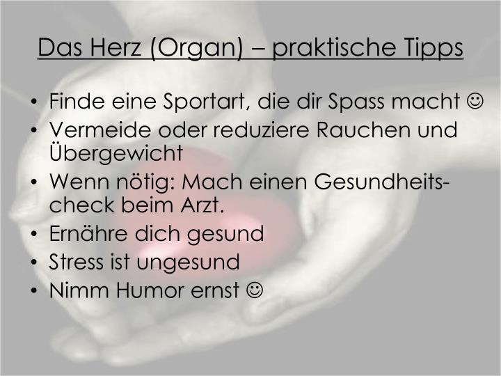 das herz organ praktische tipps