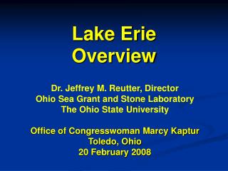 Lake Erie Overview