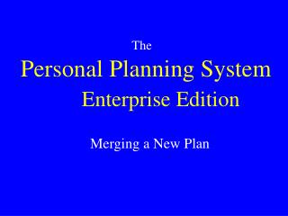 Personal Planning System