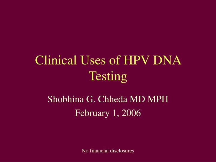 clinical uses of hpv dna testing