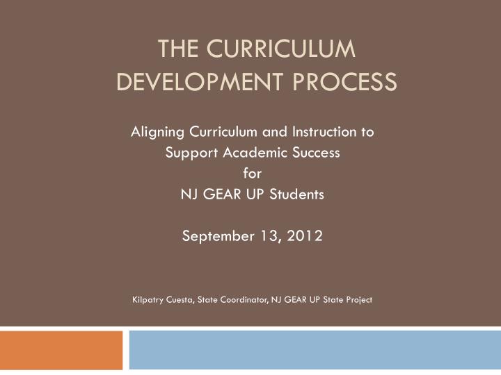 the curriculum development process