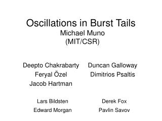 Oscillations in Burst Tails
