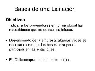 bases de una licitaci n