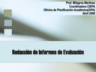 redacci n de informes de evaluaci n