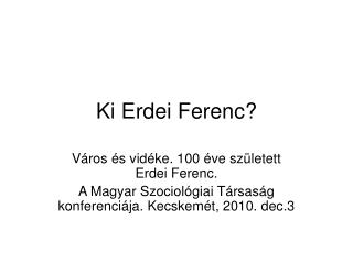 ki erdei ferenc