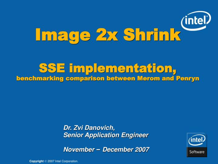 image 2x shrink sse implementation benchmarking comparison between merom and penryn