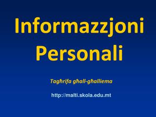 informazzjoni personali