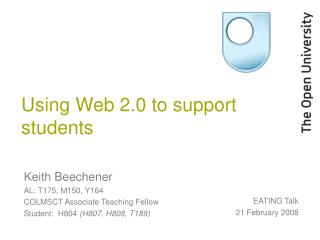 Using Web 2.0 to support students