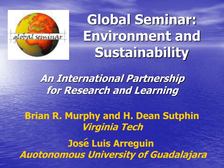 global seminar environment and sustainability