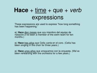 Hace + time + que + verb expressions