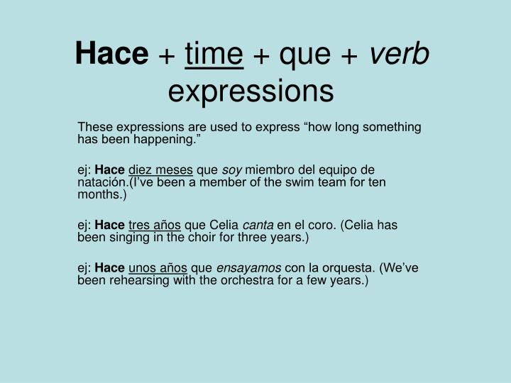 hace time que verb expressions