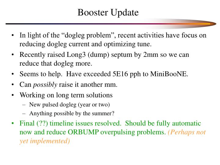 booster update