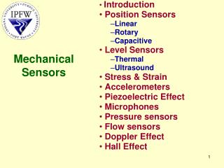 Mechanical Sensors