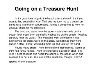 Going on a Treasure Hunt