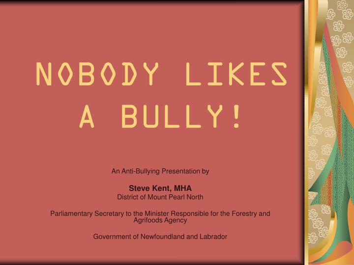 nobody likes a bully