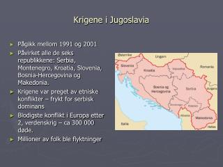 krigene i jugoslavia