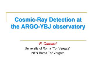 Cosmic-Ray Detection at the ARGO-YBJ observatory