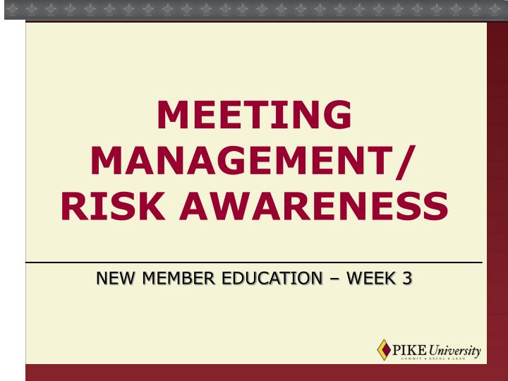 meeting management risk awareness