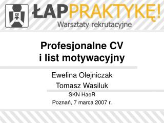 profesjonalne cv i list motywacyjny