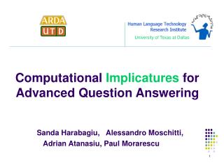 Computational Implicatures for Advanced Question Answering