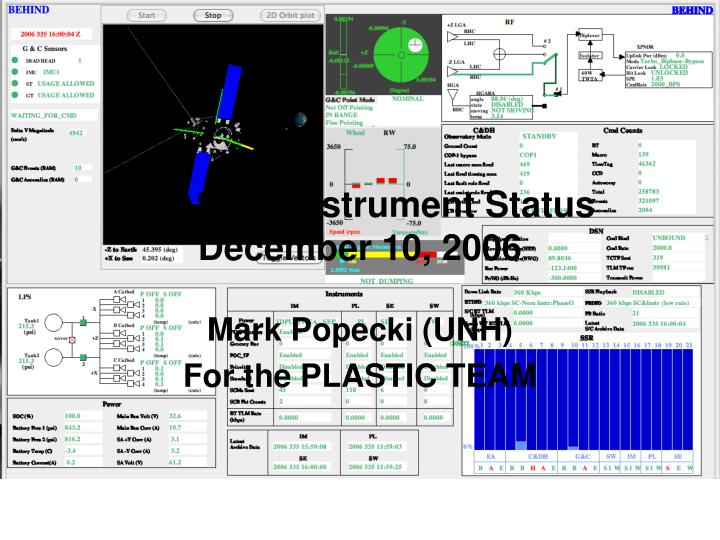 plastic instrument status december 10 2006